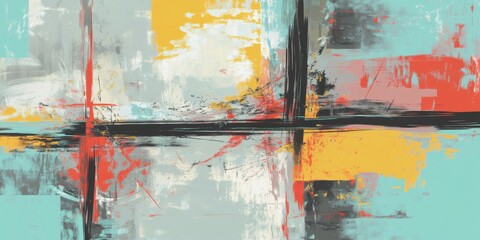 Abstract colorful modern art texture with vibrant paint design and creative pattern for wall decor or interior enhancement.