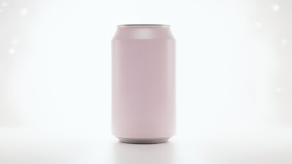 Plain Pink Aluminum Can on White Background for Beverage Packaging