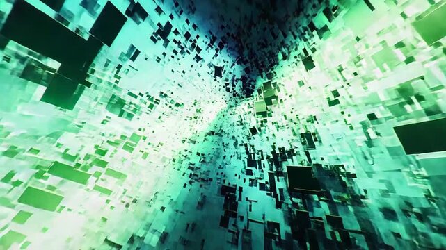 Abstract digital explosion of data in cyberspace