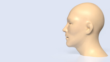 Human Head Profile Thinking Concept 3d render.
