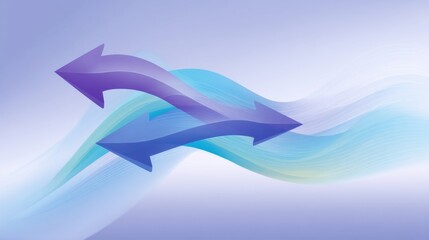 Abstract background with flowing lines and contrasting arrows illustrating direction, movement, and dynamism in a modern design concept for creative projects