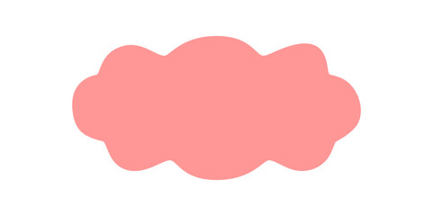 Groovy funky wavy scallop border shape in a solid pink abstract frame. Retro doodle border and y2k element make a creative graphic, modern background, or stylish art accent.