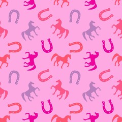 Christmas animals seamless horse pattern for wrapping paper and fabrics and party and kids print