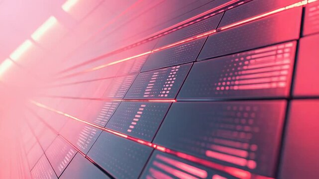Abstract technology background with digital data glowing in red