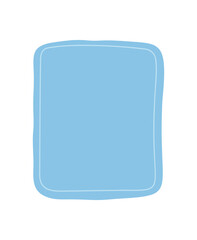 Organic wavy rectangle frame with hand drawn border and fluid blob form. Background template in blue for text or card use. Minimal doodle style with clean organic edge and empty space.