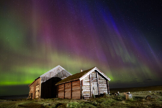 Hammerfest house in the northern lights