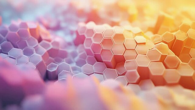 Hexagon pattern creating abstract digital soft background terrain