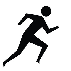 Running man athlete sprint icon solid minimalist vector illustration