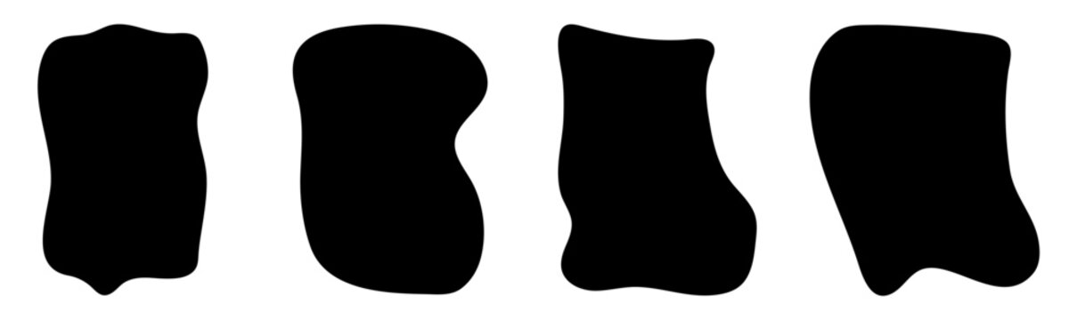 Set of abstract solid organic shapes and fluid blobs vector design elements, perfect as unique silhouette cutouts for social media templates, branding logos, poster backgrounds, or text frames.