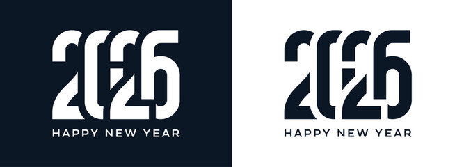2026 Happy new year banner template text design template with trendy unique modern calligraphic vector illustration for new year resolution, decoration, festive, print, brochure, flyer.