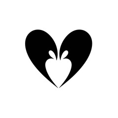 Black and white circular graphic design with a stylized heart and 'Valentine Day' text, perfect for celebration.