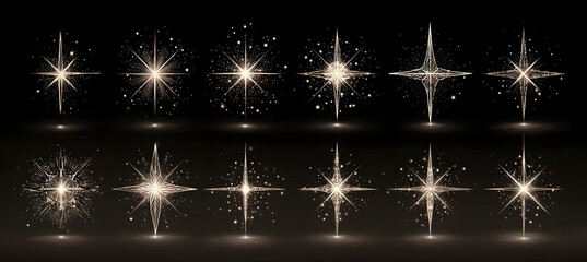 Sparkle stars vector icon set