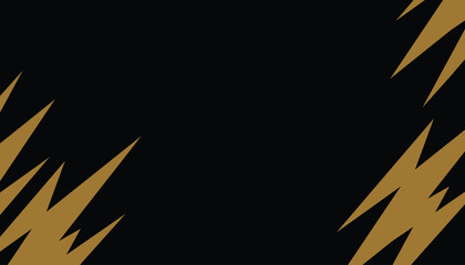 Bronze Lightning Shape Background on Black Canvas