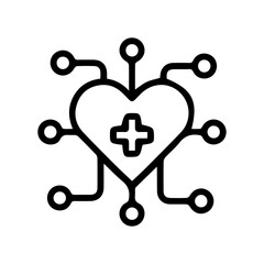 Digital Health Heart Icon