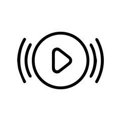 Play Button Icon With Waves