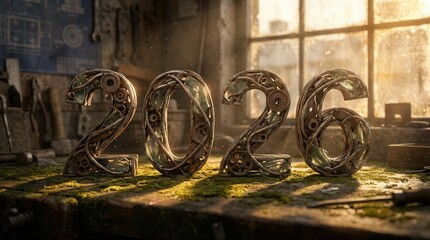 Artistic Representation of the Year 2026 in a Workshop Setting