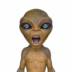 エイリアンの顔　3DCGレンダリング