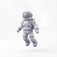 Fototapeta premium Astronaut 3d icon illustration isolated on white background. Space traveler in full suit exploring the cosmos and galaxy concept