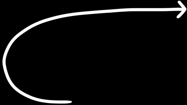 Animated corner bend arrow doodle motion element