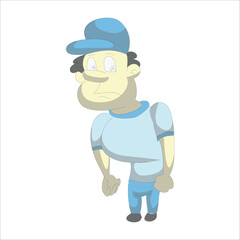 Fototapeta premium Sad or tired golfer looking down with a disappointed expression