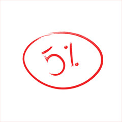 Set of clean and modern discount vector labels from 5% to 70%. Perfect for sale banners, promo designs, product marketing, retail advertising, price tags, and special offer layouts