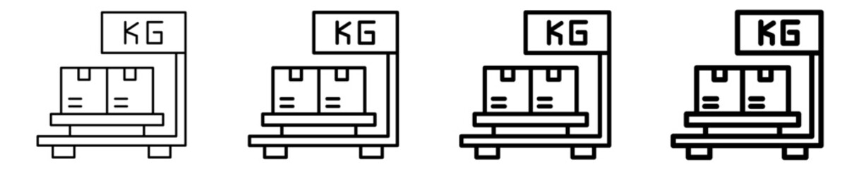 Freight Weight Icon Set Different Style Collection