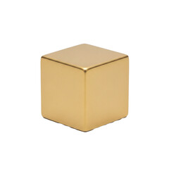 Fototapeta premium Golden Cube Object Minimalist Metallic Block for Design & Visuals