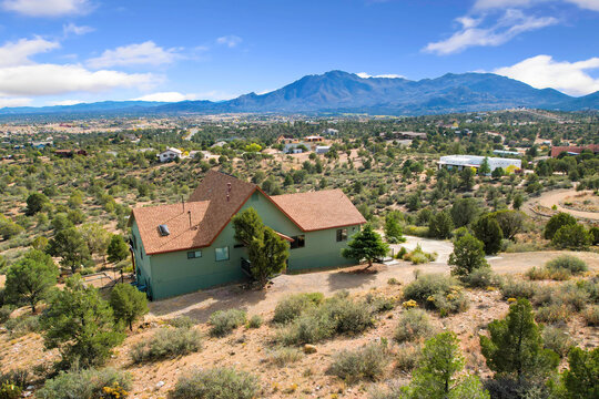Panoramic View Of Neighborhood Landscape, Elevated Perspective Capturing Community