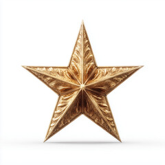 golden 3d star decoration on white isolated background
