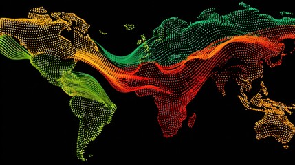 Dynamic visualization of IP address allocation on a transparent screen with flowing data streams emphasizing efficiency and fluidity in network management.