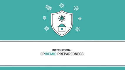 Emergency preparedness shield illustration with snowflake design elements