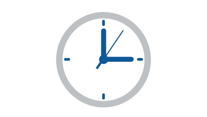 A clock face with hands pointing to the time. The hour hand is at 3, minute hand at 535