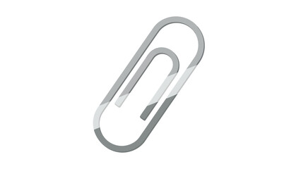 Obraz premium A grayscale illustration of a metal paper clip isolated on a white background. Simple and minimalist design