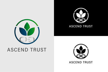Clean, professional logo template with an upward trajectory element. Great for financial services, consulting, or any firm focused on positive results and continuous progress.