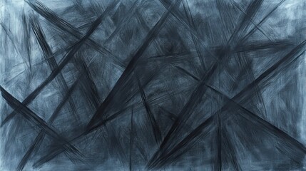 Abstract brushstrokes in muted blues and grays