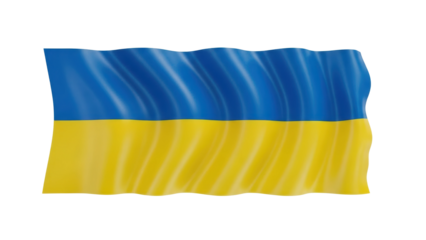 Waving ukrainian flag symbolizes national pride and unity ukraine graphic studio close-up patriotism. Isolated on transparent background, png.