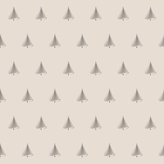 Obraz premium Seamless repeating pattern of abstract cone shaped Christmas trees made of thin curving lines on soft neutral background Ideal for sophisticated holiday designs