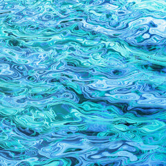 Obraz premium water flow abstract in blue with wispy marble line patterns as a decorative art background