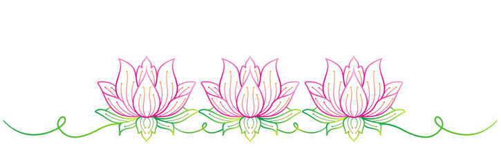 Illustration of lotus flower art with leaf decoration, vector image