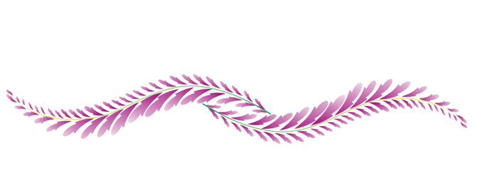 Autumn Branch with Leaves Colored Cartoon Illustartion