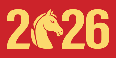 2026 chinese new year horse banner vector
