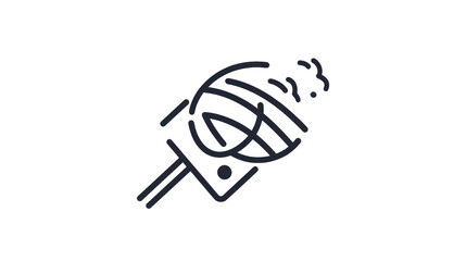 Abstract microphone icon on transparent background for creative audio projects