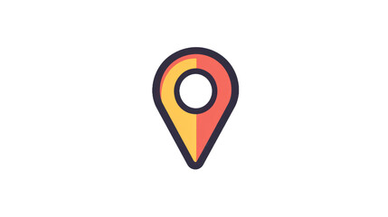Abstract location marker icon with transparent background for digital design