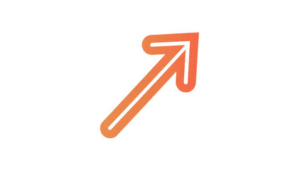 Orange arrow pointing upward with transparent background design