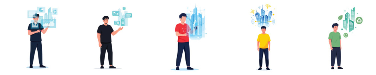 AI Technology Future Smart City Digital Urban Innovation Modern Infrastructure Illustration