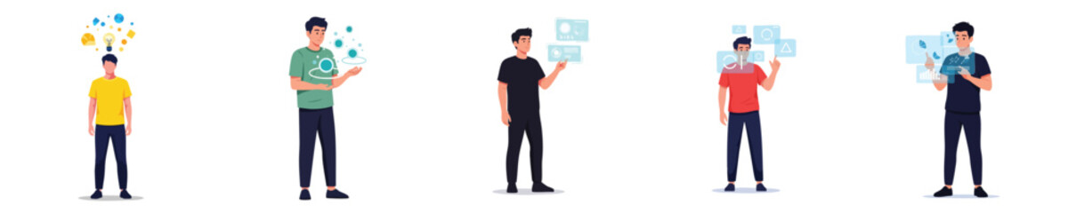 AI Technology Future Human Digital Interface Modern Data Innovation Concept Illustration