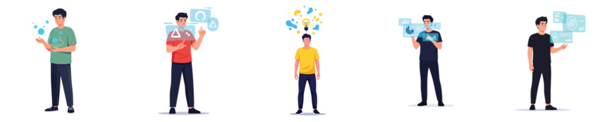 AI Technology Future Human Digital Interface Modern Data Innovation Concept Illustration