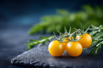 grape tomatoes cluster small sweet shallow dof.