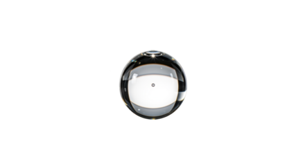 Clear glass sphere on white background concept highlighting sphere, glass, clear captured in modern professional photography