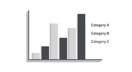 Fototapeta premium 3D Bar Chart with Multiple Categories and Data Representation.